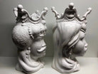 Teste di Moro Emiro Ceramica Caltagirone cm H.45 L.29 Artigianale Bianco DD CERAMICHE SICILIANE