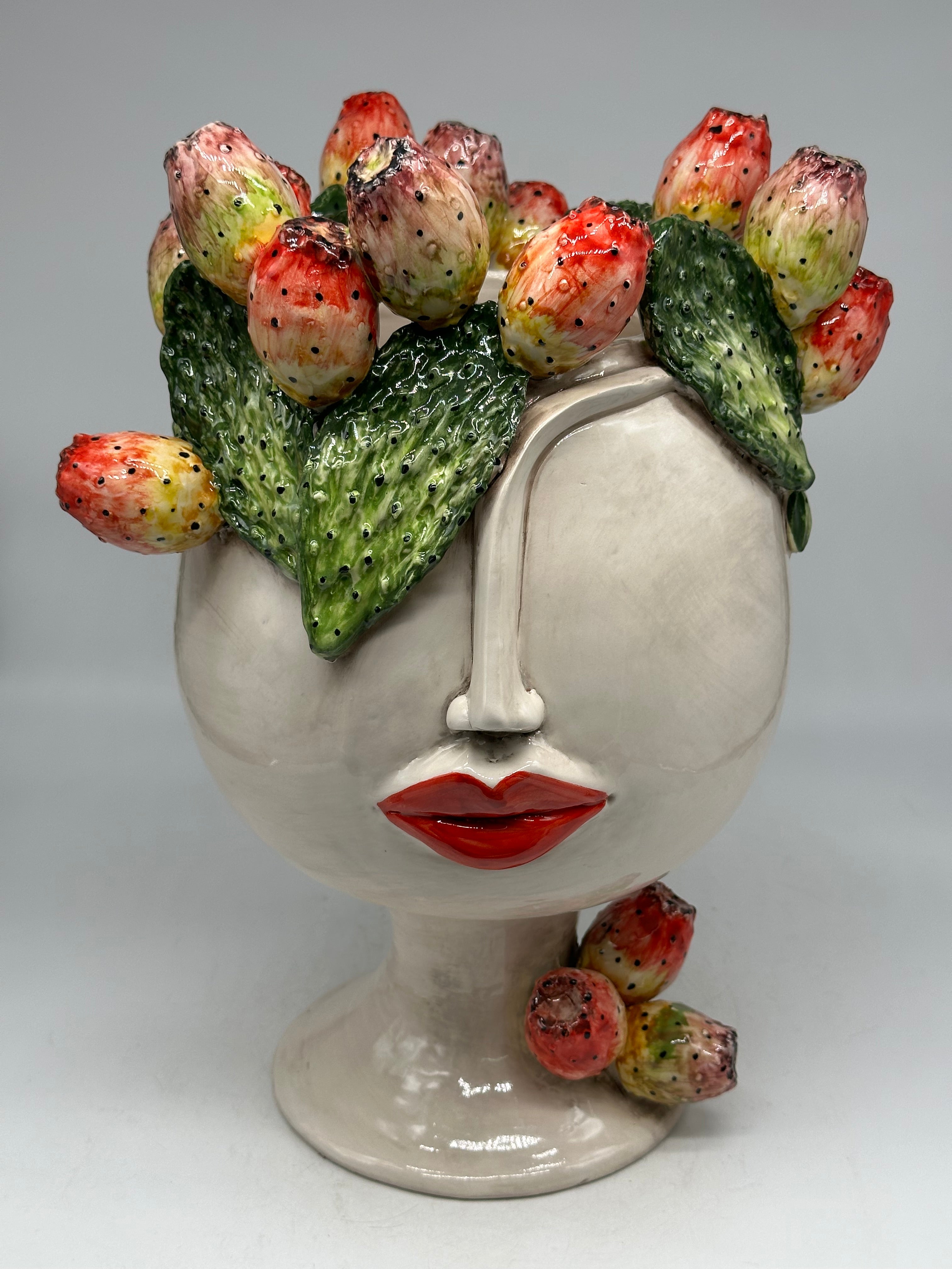 Teste di Moro Ficus Ceramica Caltagirone cm H.38 L.26 Artigianale - Donna - TESTE DI MORO