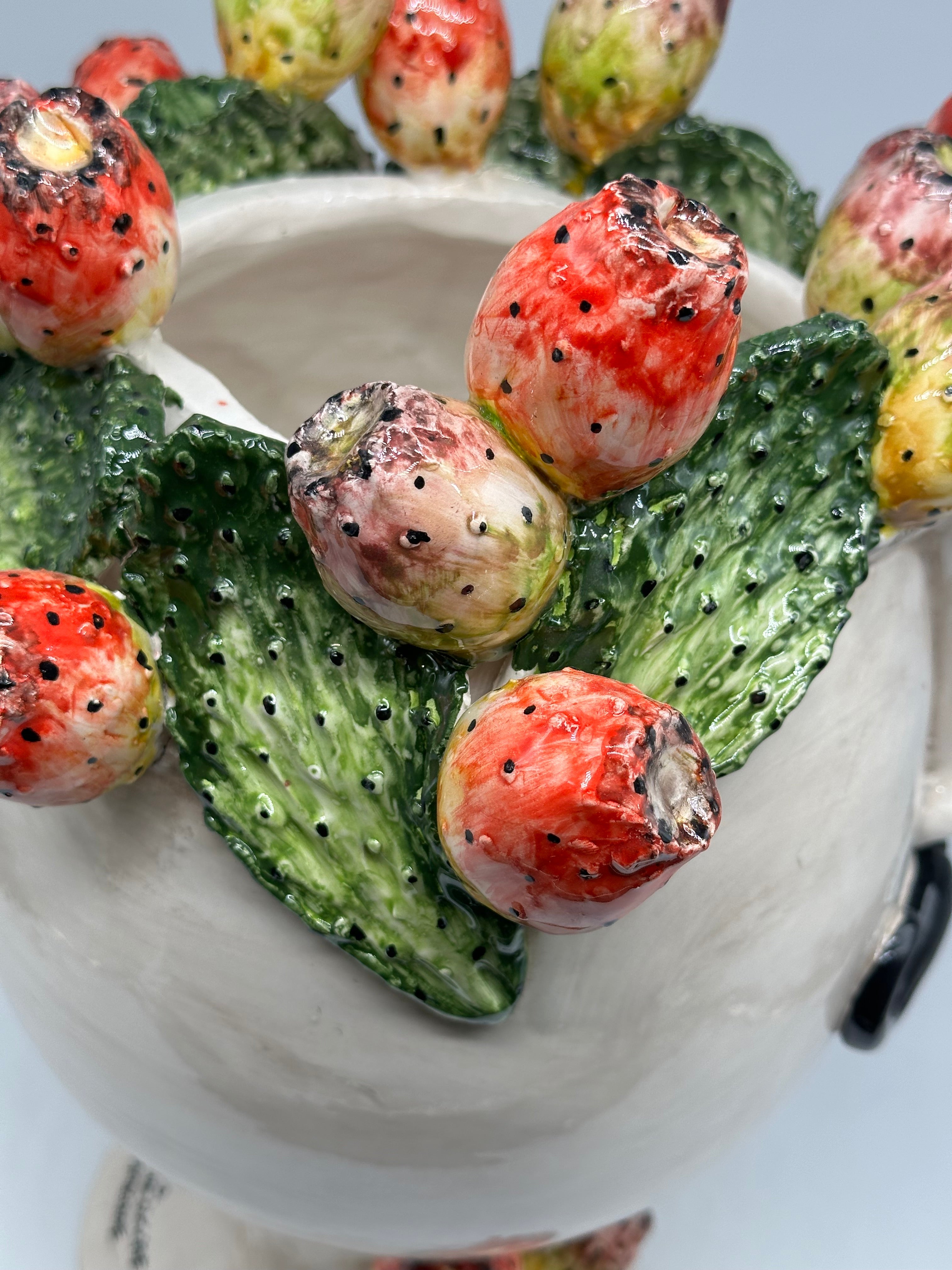 Teste di Moro Ficus Ceramica Caltagirone cm H.38 L.26 Artigianale - TESTE DI MORO