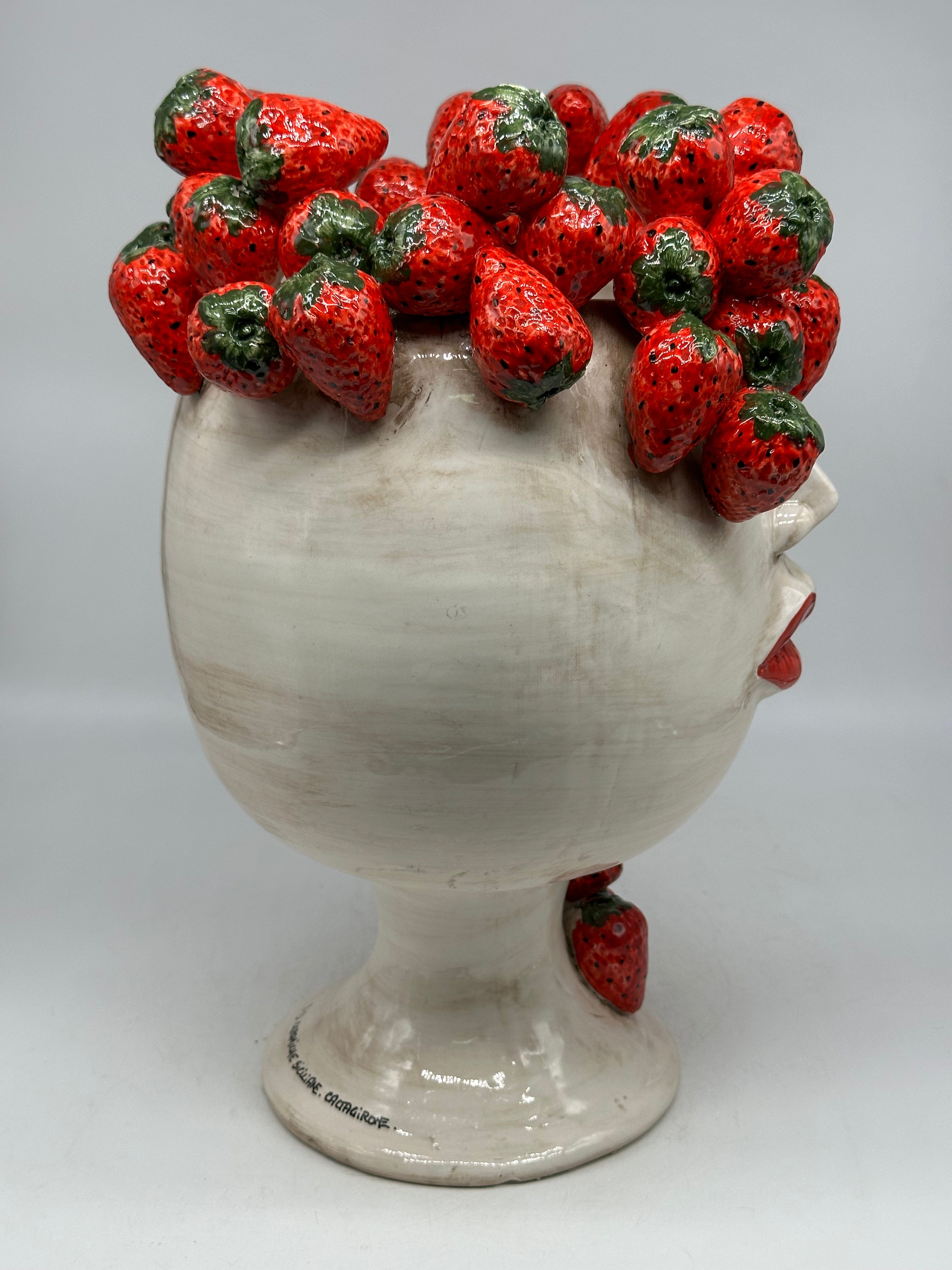 Teste di Moro Fresa Ceramica Caltagirone cm H.38 L.26 Artigianale - TESTE DI MORO
