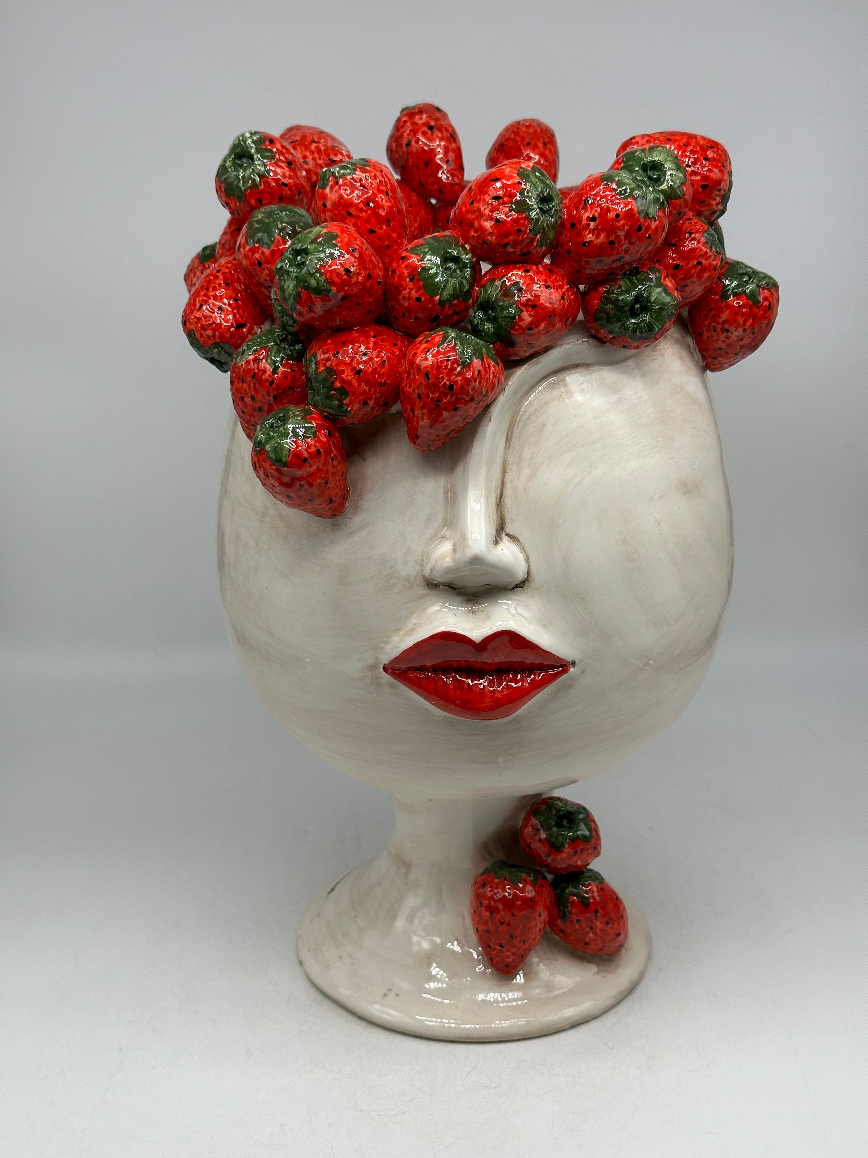 Teste di Moro Fresa Ceramica Caltagirone cm H.38 L.26 Artigianale - Donna - TESTE DI MORO