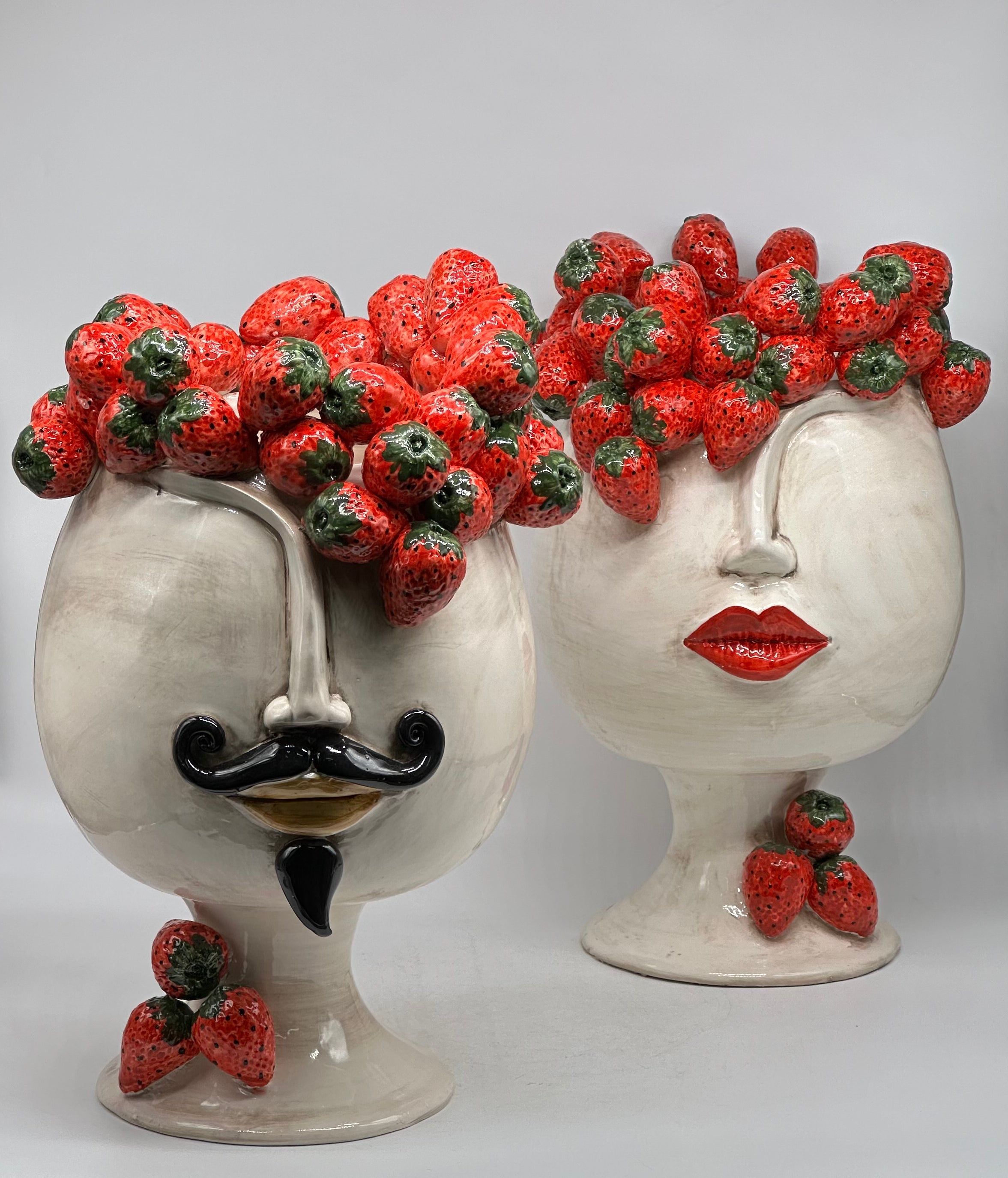 Teste di Moro Fresa Ceramica Caltagirone cm H.38 L.26 Artigianale - TESTE DI MORO