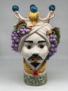 Teste di Moro Fruit Ceramica Caltagirone cm H.40 L.26 Artigianale - Uomo - TESTE DI MORO