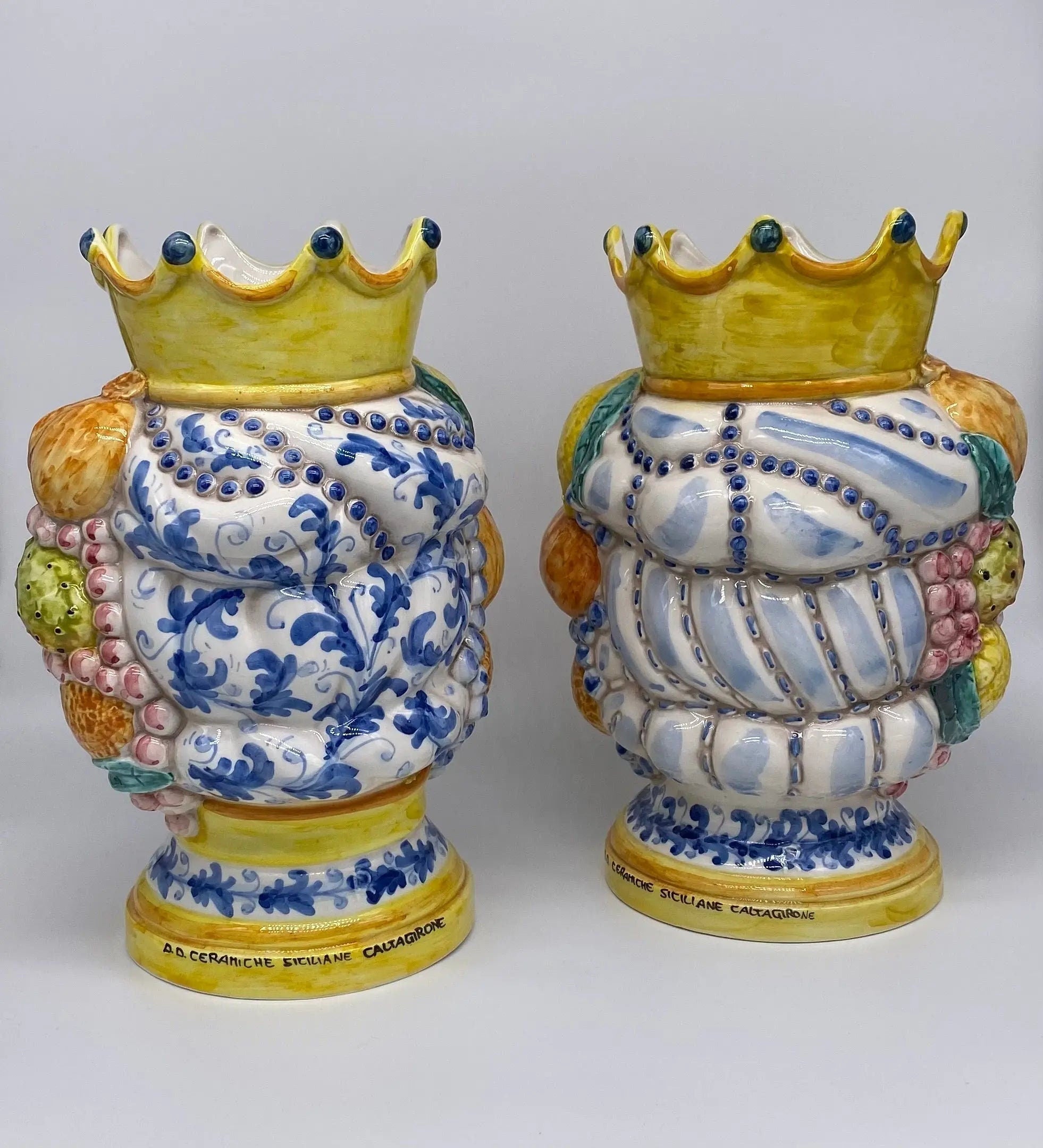 Teste di Moro Girun Ceramica Caltagirone cm H.29 L.20 Artigianale Decorazione Siciliana DD CERAMICHE SICILIANE