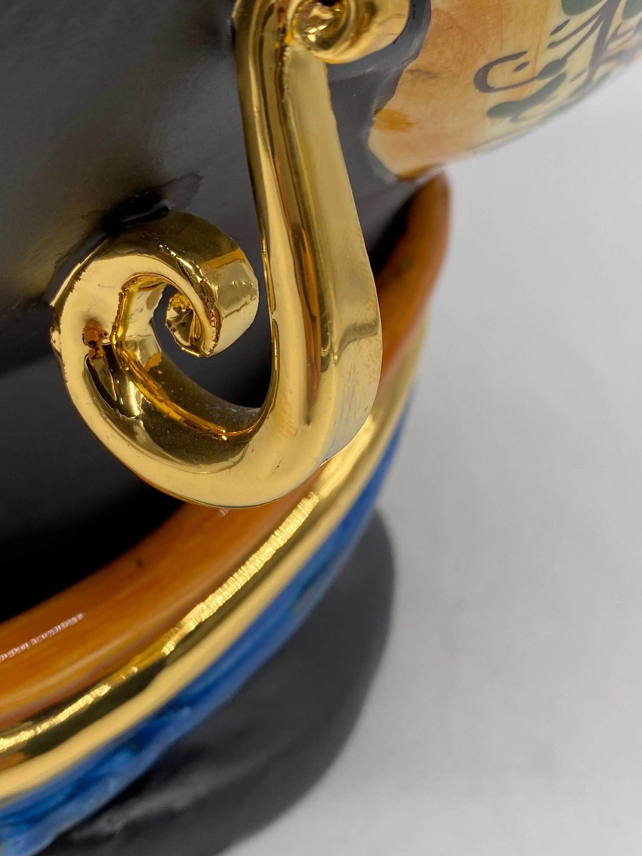 Teste di Moro Horus Ceramica Caltagirone cm H.30 L.18 Artigianale Decorazione “Carretto” DD CERAMICHE SICILIANE