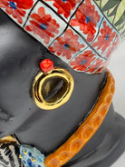 Teste di Moro Horus Ceramica Caltagirone cm H.40 L.23 Artigianale Decorazione “Carretto” DD CERAMICHE SICILIANE