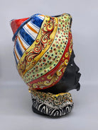 Teste di Moro Horus Ceramica Caltagirone cm H.40 L.23 Artigianale Decorazione “Carretto” DD CERAMICHE SICILIANE