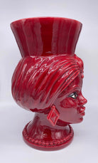 Teste di Moro Iris Ceramica Caltagirone cm H.40 L.23 Artigianale Bordeaux DD CERAMICHE SICILIANE