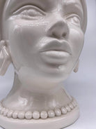 Teste di Moro Iris Ceramica Caltagirone cm H.40 L.23 Artigianale Bianco - DD CERAMICHE SICILIANE