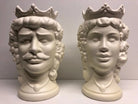 Teste di Moro Kalat Frutta Ceramica Caltagirone cm H.26 L.16 Artigianale Bianco Opaco DD CERAMICHE SICILIANE