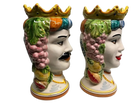 Teste di Moro Kalat Frutta Ceramica Caltagirone cm H.26 L.16 Artigianale - DD CERAMICHE SICILIANE