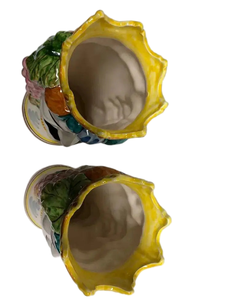 Teste di Moro Kalat Frutta Ceramica Caltagirone cm H.26 L.16 Artigianale - DD CERAMICHE SICILIANE