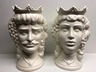 Teste di Moro Kalat Frutta Ceramica Caltagirone cm H.36 L.23 Artigianale Bianco Opaco DD CERAMICHE SICILIANE