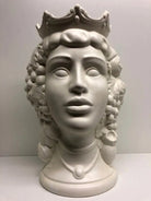 Teste di Moro Kalat Frutta Ceramica Caltagirone cm H.36 L.23 Artigianale Bianco Opaco DD CERAMICHE SICILIANE