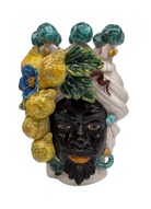 Teste di Moro Limoni Ceramica Caltagirone cm H.30 L.23 Artigianale - DD CERAMICHE SICILIANE