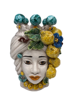 Teste di Moro Limoni Ceramica Caltagirone cm H.30 L.23 Artigianale - DD CERAMICHE SICILIANE