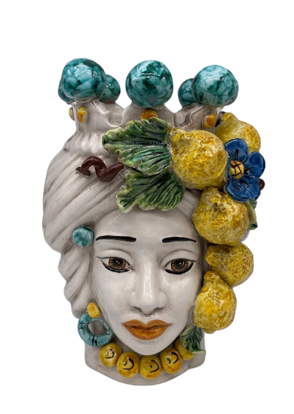 Teste di Moro Limoni Ceramica Caltagirone cm H.30 L.23 Artigianale - DD CERAMICHE SICILIANE