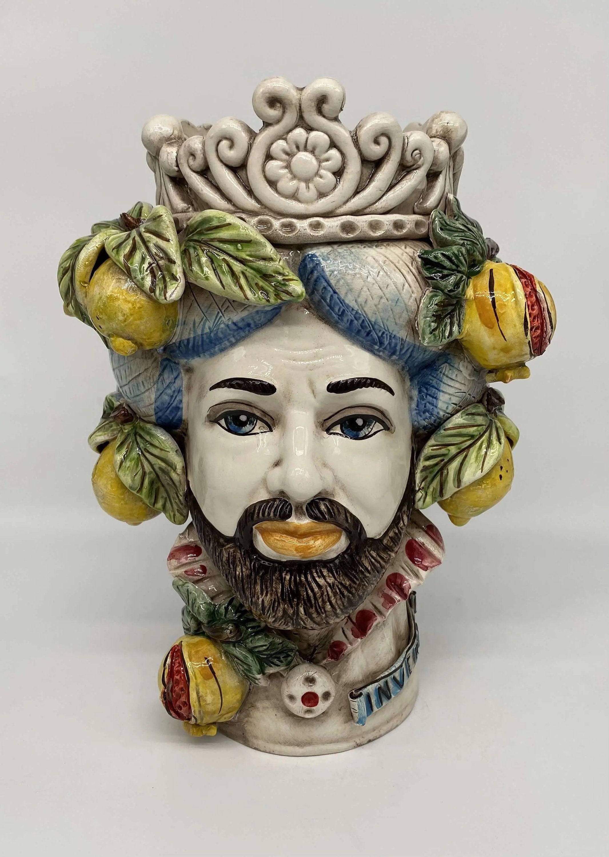 Teste di Moro Linea "4 stagioni" Ceramica Caltagirone cm H.30 L.20 Artigianale DD CERAMICHE SICILIANE