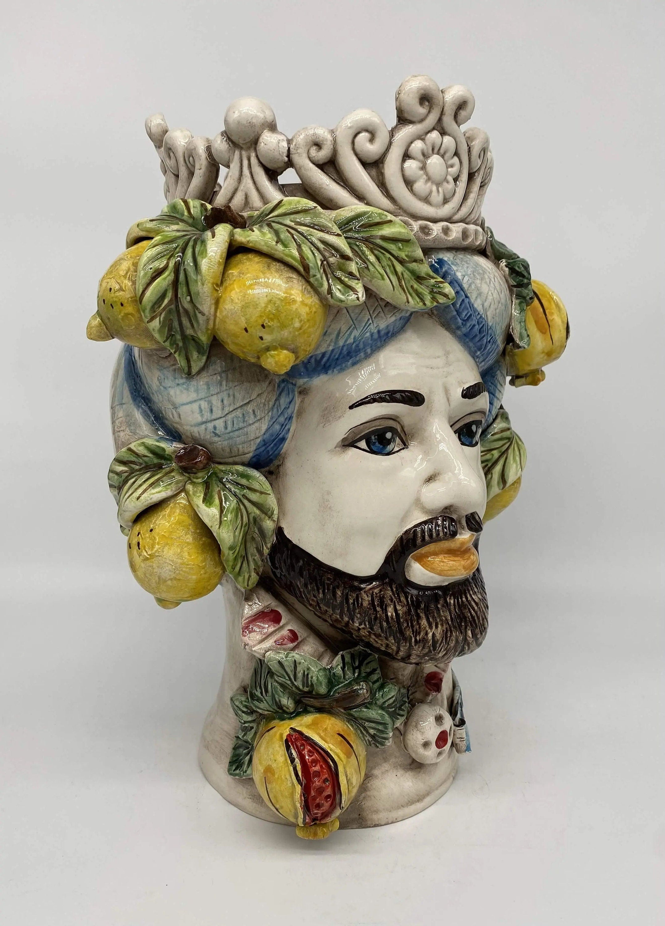 Teste di Moro Linea "4 stagioni" Ceramica Caltagirone cm H.30 L.20 Artigianale DD CERAMICHE SICILIANE