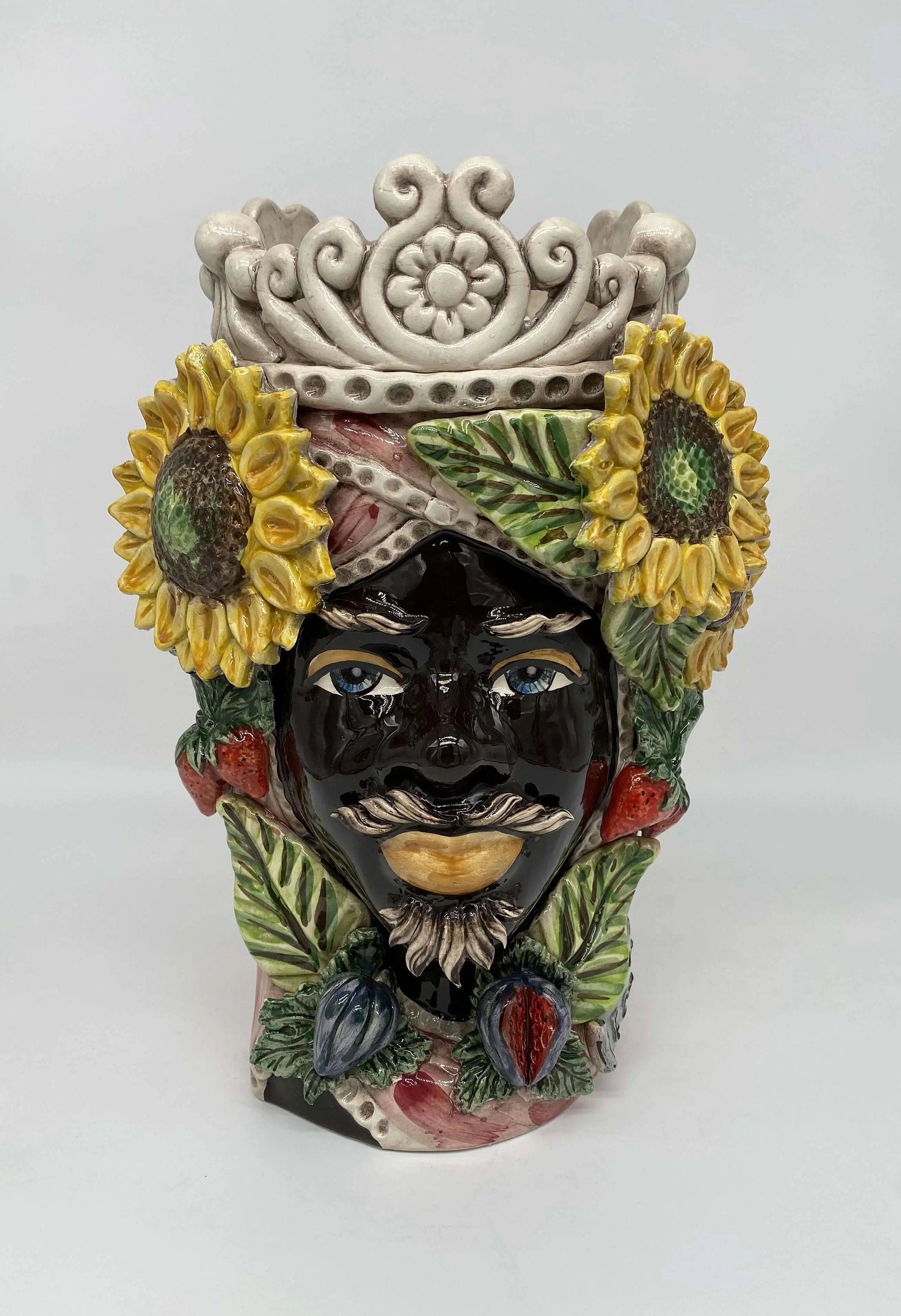 Teste di Moro Linea "4 stagioni" Ceramica Caltagirone cm H.30 L.20 Artigianale DD CERAMICHE SICILIANE