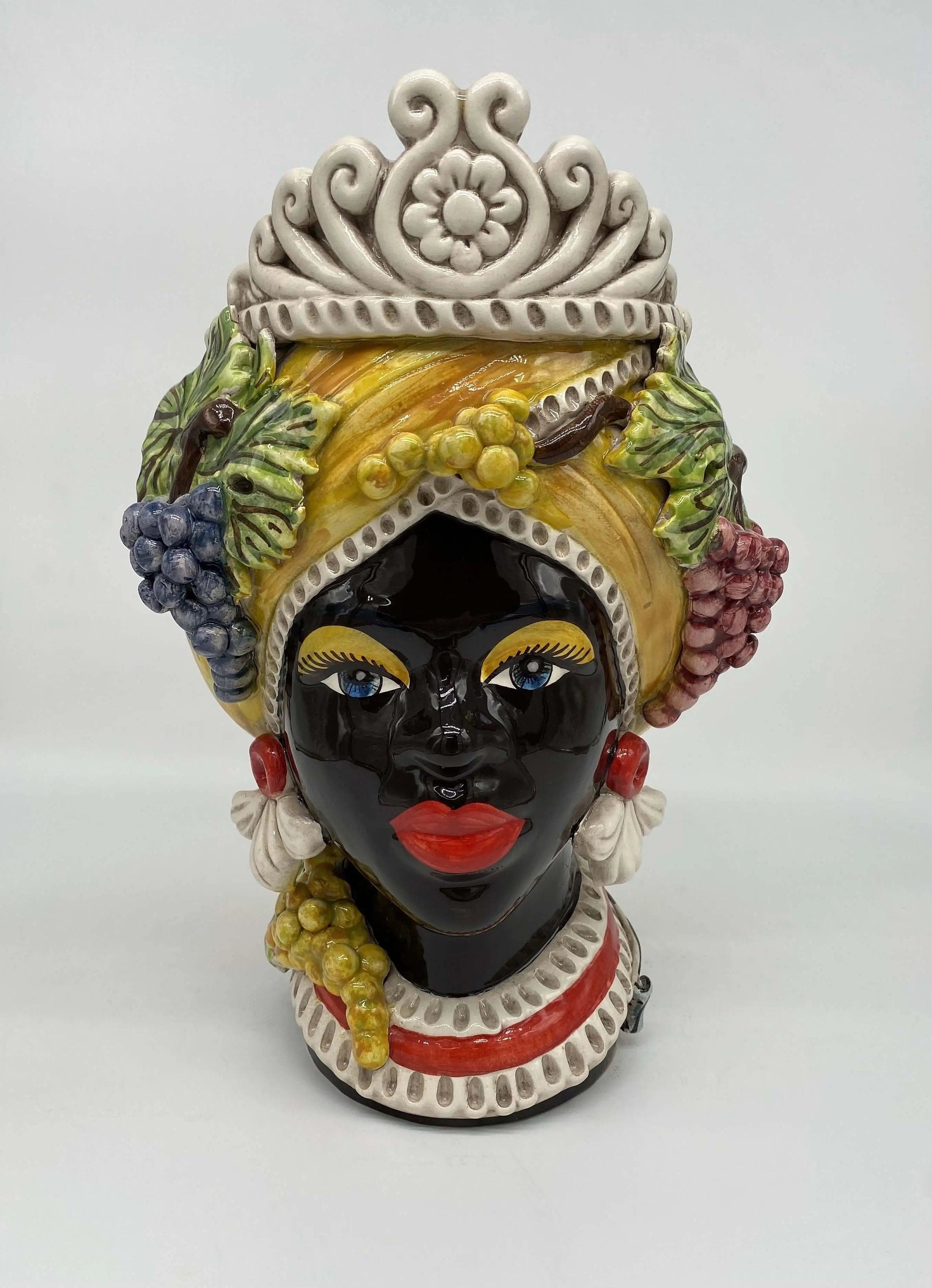 Teste di Moro Linea "4 stagioni" Ceramica Caltagirone cm H.30 L.20 Artigianale DD CERAMICHE SICILIANE