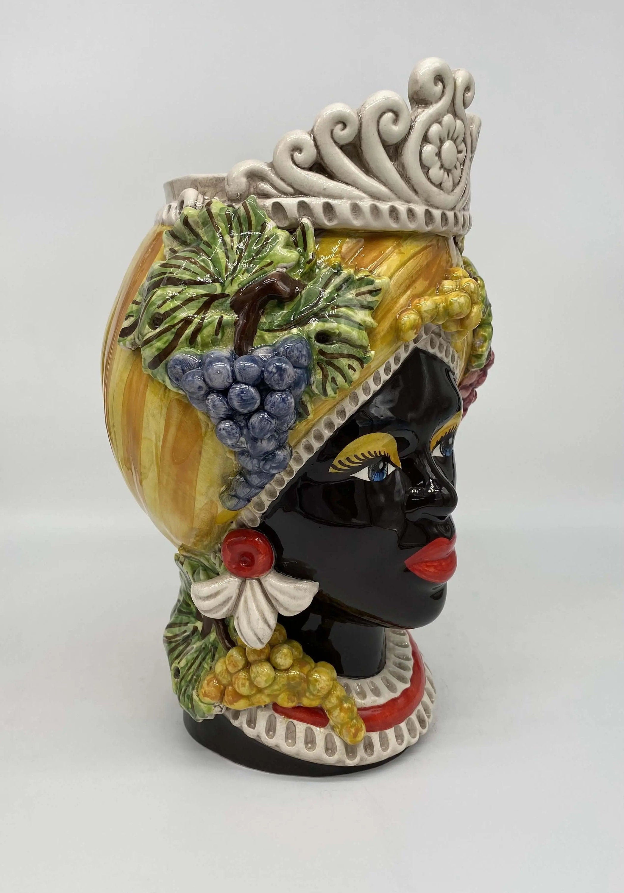 Teste di Moro Linea "4 stagioni" Ceramica Caltagirone cm H.30 L.20 Artigianale DD CERAMICHE SICILIANE