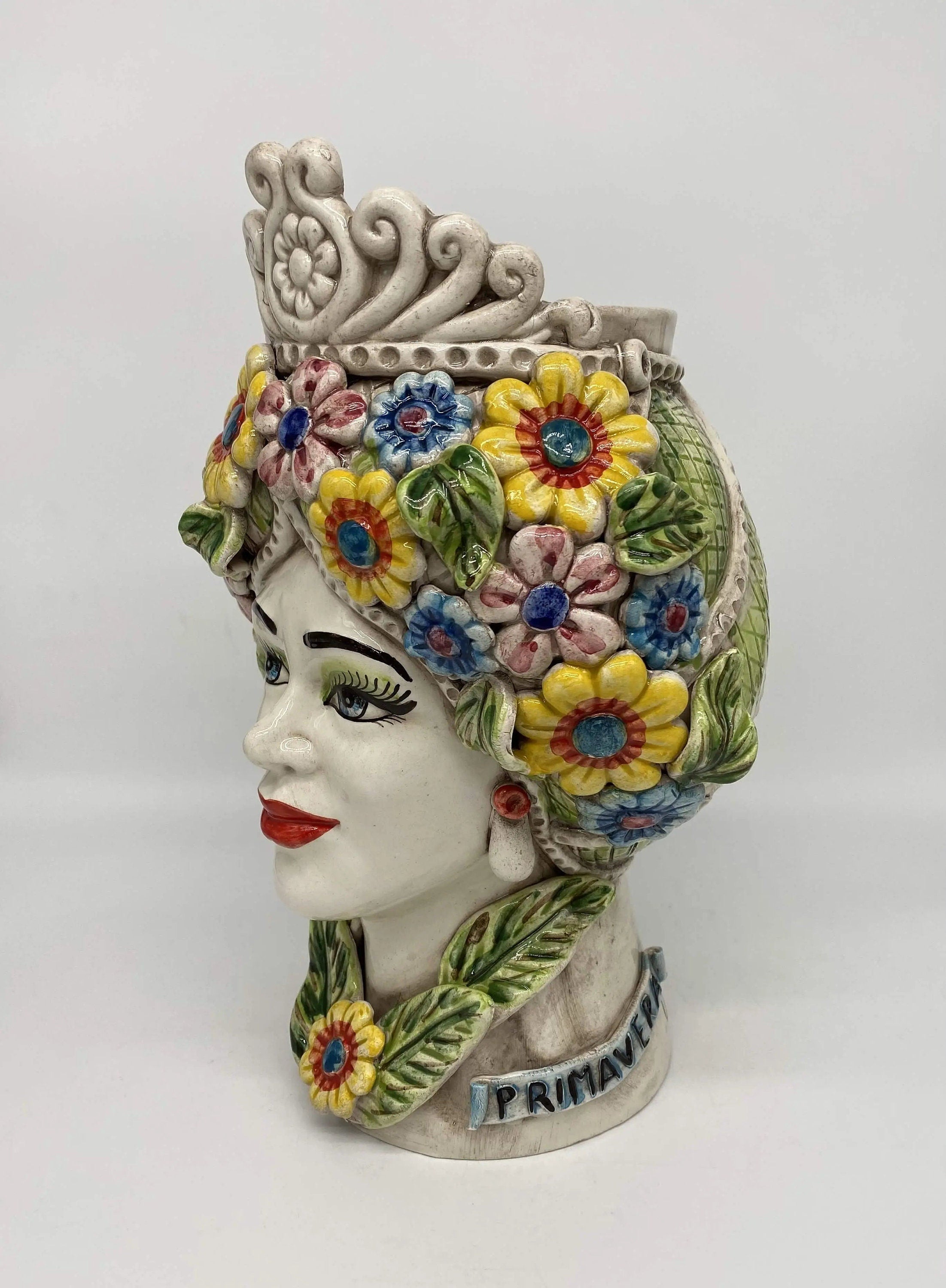 Teste di Moro Linea "4 stagioni" Ceramica Caltagirone cm H.30 L.20 Artigianale DD CERAMICHE SICILIANE