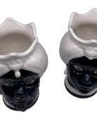 Teste di Moro Luis Ceramica Caltagirone cm H.22 L.15 Artigianale Turbante Liscio Bianco Nero DD CERAMICHE SICILIANE