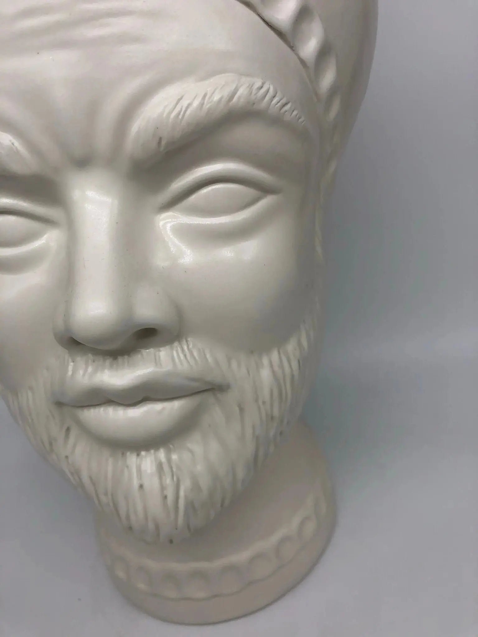 Teste di Moro Luis Ceramica Caltagirone cm H.44 L.23 Artigianale Turbante Liscio Bianco Opaco - DD CERAMICHE SICILIANE