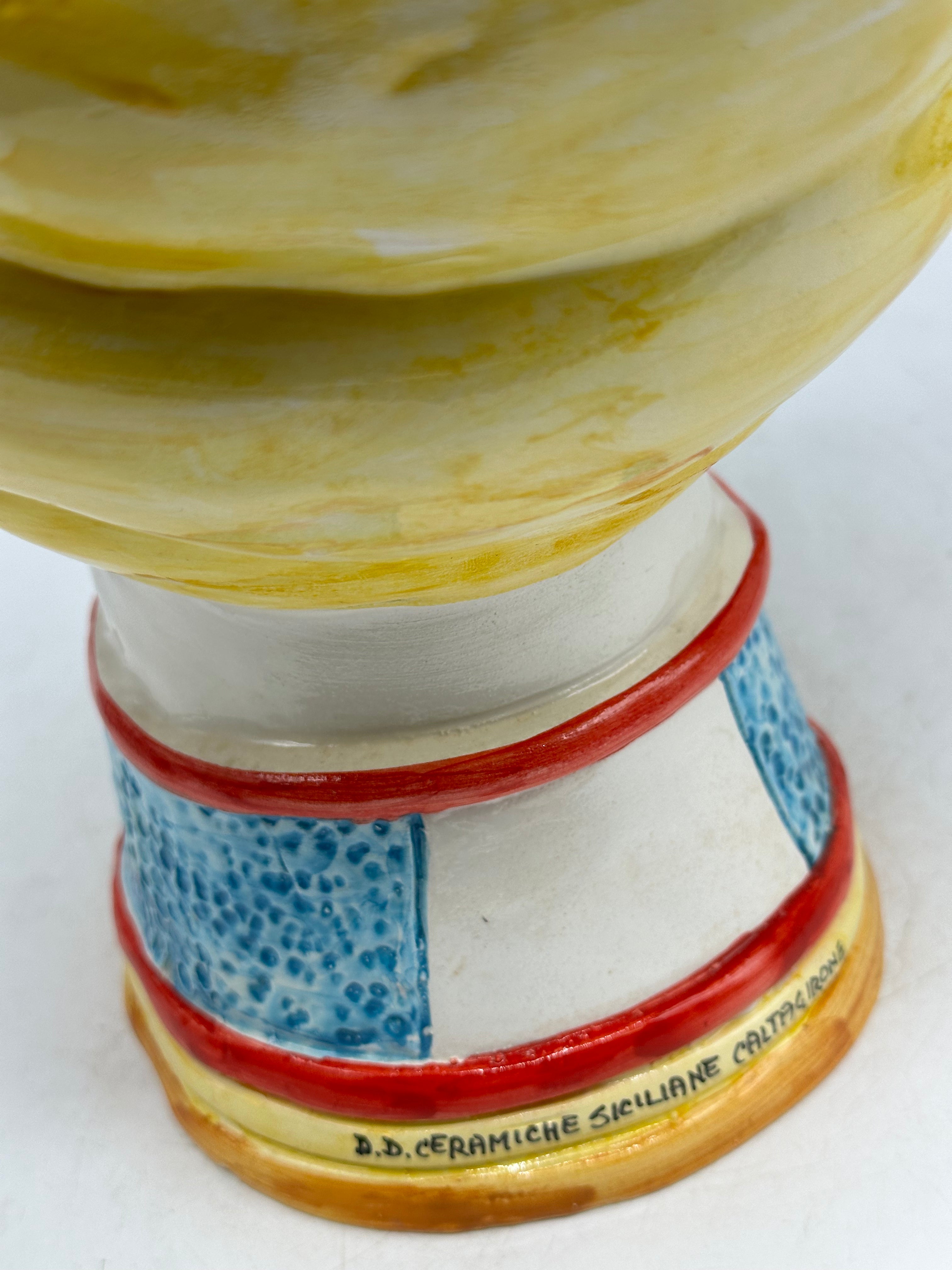 Teste di Moro Masai Ceramica Caltagirone cm H.38 L.21 Artigianale Decoro Siciliano - TESTE DI MORO