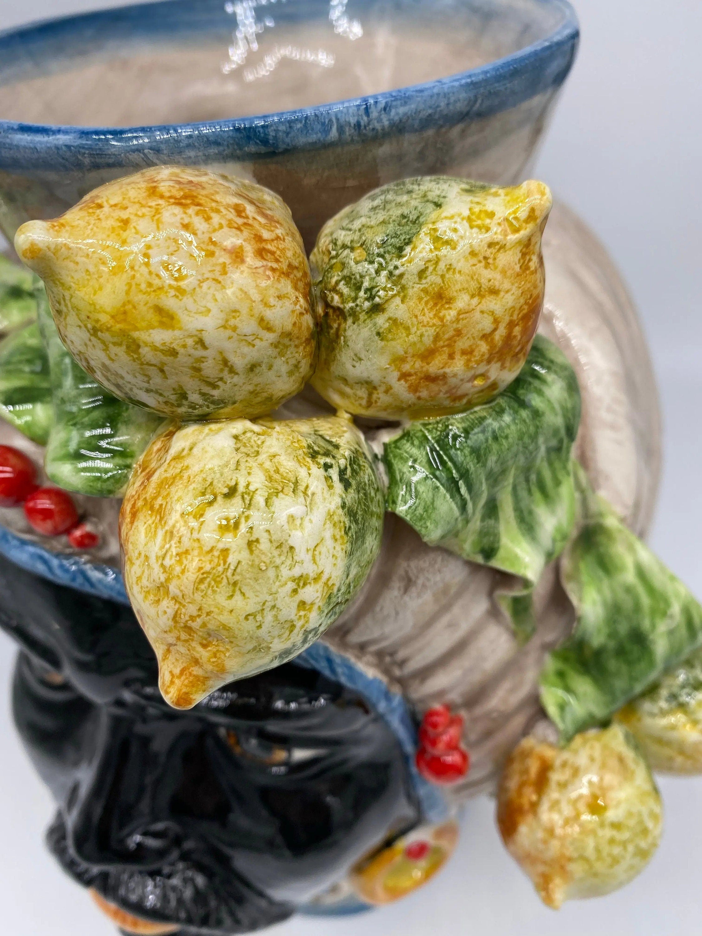 Teste di Moro Mediterraneo Colorata Ceramica Caltagirone cm H.29 L.22 Artigianale DD CERAMICHE SICILIANE