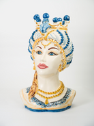 Teste di Moro Mezzobusto TDS Ceramica Caltagirone cm H.50 L.35 Artigianale Blu TESTE DI MORO