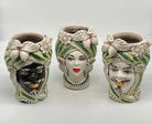 Teste di Moro Moresca Ceramica Caltagirone cm H.22 L.13 Artigianale Turbante Verde - TESTA DI MORO