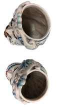 Teste di Moro Moresca Ceramica Caltagirone cm H.28 L.19 Artigianale Barocco Azzurro - DD CERAMICHE SICILIANE