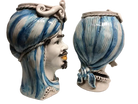 Teste di Moro Moresca Ceramica Caltagirone cm H.28 L.19 Artigianale Turbante Azzurro - DD CERAMICHE SICILIANE