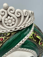 Teste di Moro Moresca Ceramica Caltagirone cm H.40 L.24 Artigianale Barocco Verde - DD CERAMICHE SICILIANE