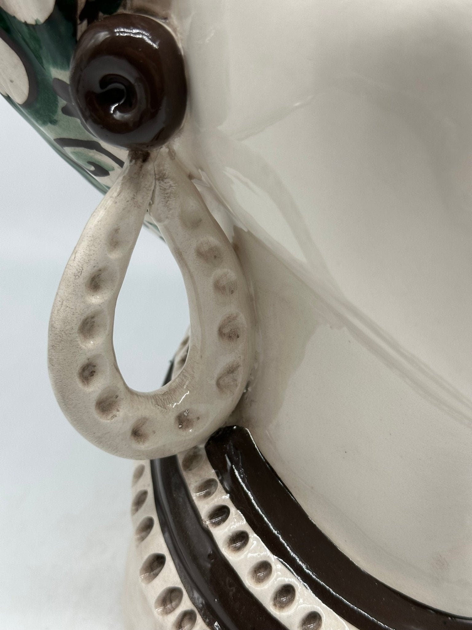 Teste di Moro Moresca Ceramica Caltagirone cm H.40 L.24 Artigianale Barocco Verde Prato - DD CERAMICHE SICILIANE