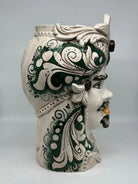 Teste di Moro Moresca Ceramica Caltagirone cm H.40 L.24 Artigianale Barocco Verde Prato - TESTA DI MORO