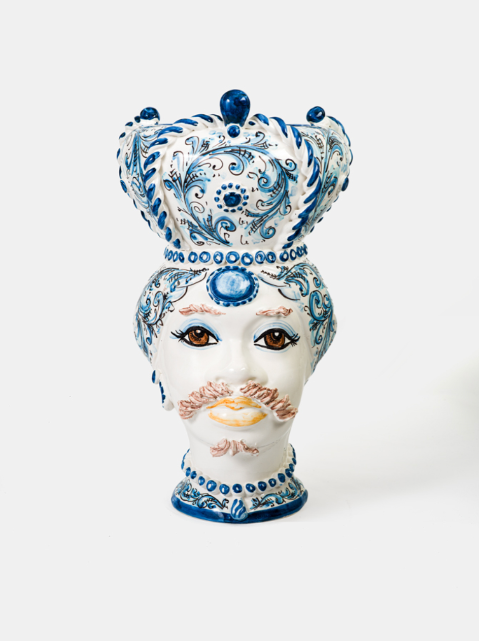 Teste di Moro Persia TDS Ceramica Caltagirone cm H.43 L.25 Artigianale - Uomo - TESTE DI MORO