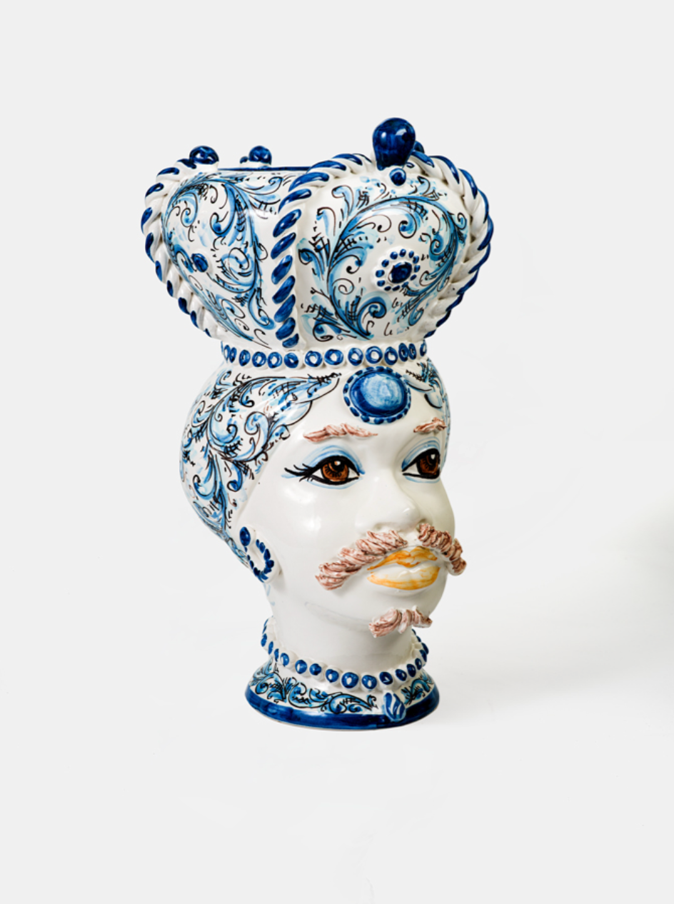 Teste di Moro Persia TDS Ceramica Caltagirone cm H.43 L.25 Artigianale - TESTE DI MORO