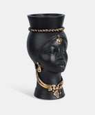 Teste di Moro Pop TDS cm H.35 Ceramica Caltagirone Artigianale Nero Opaco Oro Zecchino - TESTE DI MORO