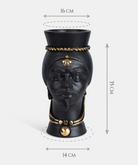 Teste di Moro Pop TDS cm H.35 Ceramica Caltagirone Artigianale Nero Opaco Oro Zecchino - TESTE DI MORO