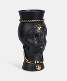 Teste di Moro Pop TDS cm H.35 Ceramica Caltagirone Artigianale Nero Opaco Oro Zecchino - TESTE DI MORO