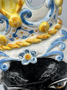 Teste di Moro Poseidon Ceramica Caltagirone cm H.40 L.23 Artigianale - TESTE DI MORO