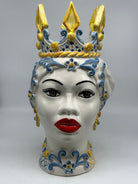 Teste di Moro Poseidon Ceramica Caltagirone cm H.40 L.23 Artigianale - Donna - TESTE DI MORO