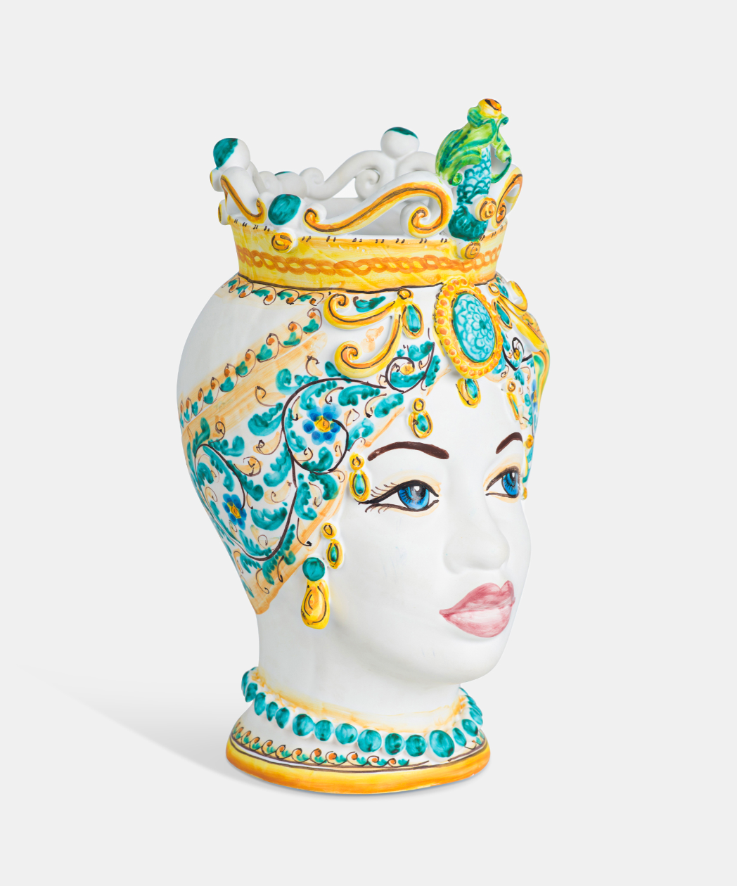 Teste di Moro Saracen TDS Ceramica Caltagirone cm H.45 L.17 Artigianale - TESTE DI MORO