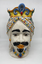 Teste di Moro Saturno Ceramica Caltagirone cm H.37 L.22 Artigianale Decoro Siciliano DD CERAMICHE SICILIANE