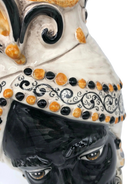 Teste di Moro Saturno Ceramica Caltagirone cm H.37 L.22 Artigianale Barocco Ocra Nero - DD CERAMICHE SICILIANE