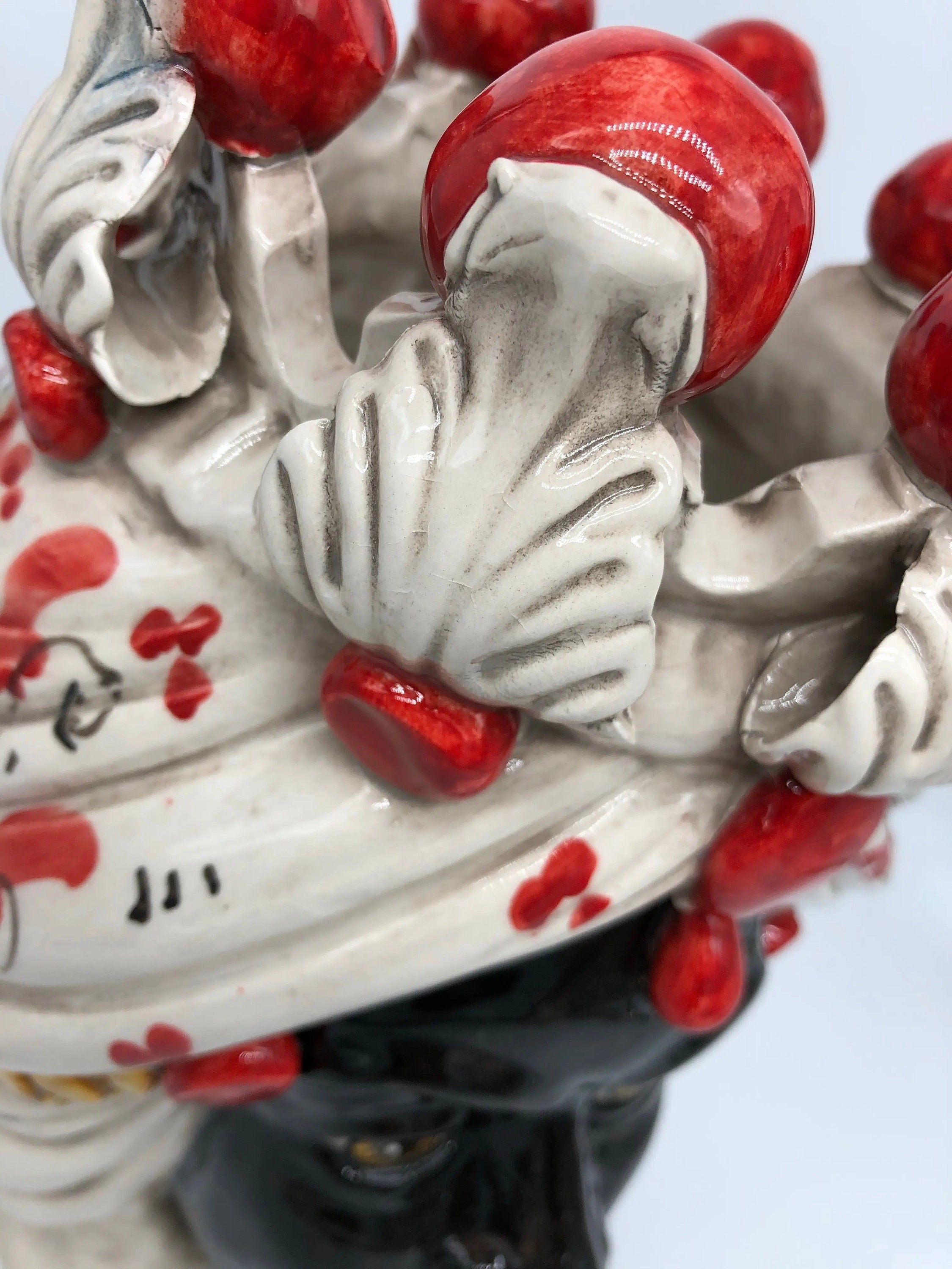 Teste di Moro Seicento Ceramica Caltagirone cm H.30 L.20 Artigianale Rosso DD CERAMICHE SICILIANE