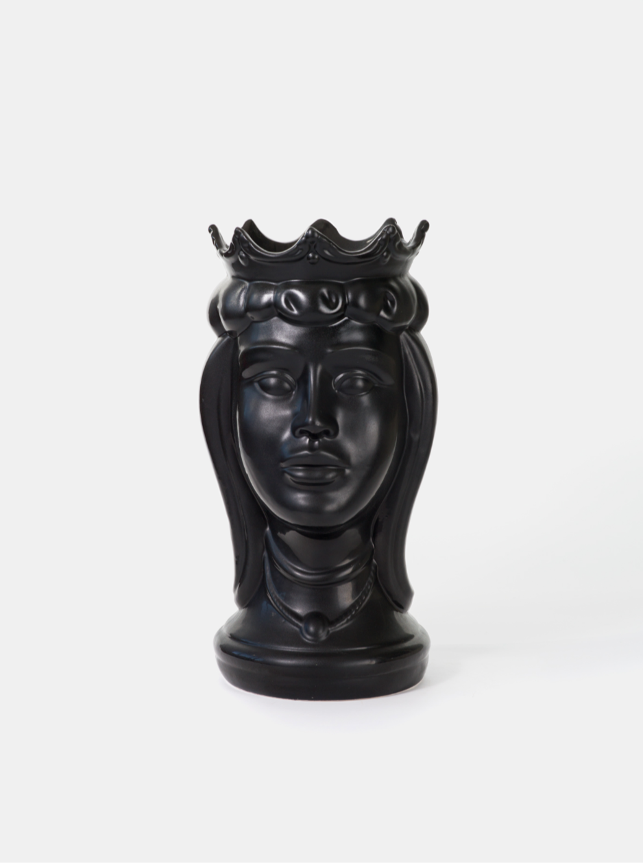 Teste di Moro Sinus TDS cm H.34 Ceramica Caltagirone Artigianale Nero - Donna - TESTE DI MORO